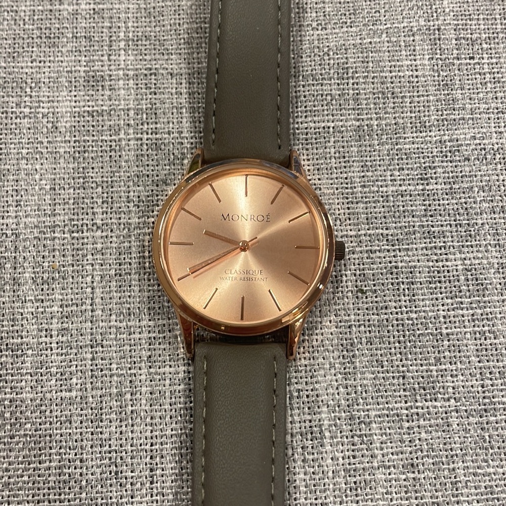 Rose gold and grey Monroé watch